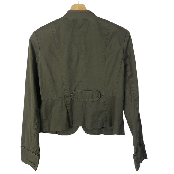 Halogen Green Military Cropped Jacket S - Picture 2 of 5